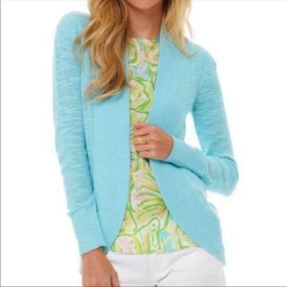 Lilly Pulitzer Sweaters - Lilly Pulitzer Amalie light blue cardigan sweater With Lilly Pulitzer wristlet